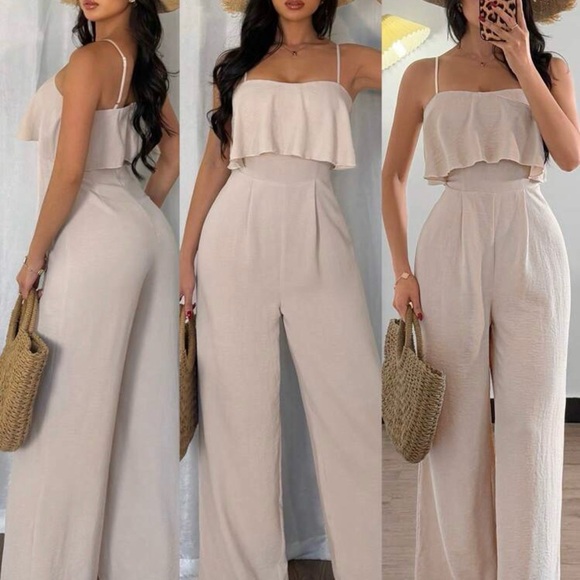Elegant Cream Jumpsuit - Picture 3 of 6